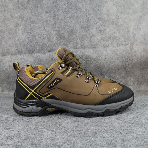 Camel Shoes Mens 9 Hiking Low Leather Boot Outdoor Trekking Active Lace Up Brown - Picture 2 of 14